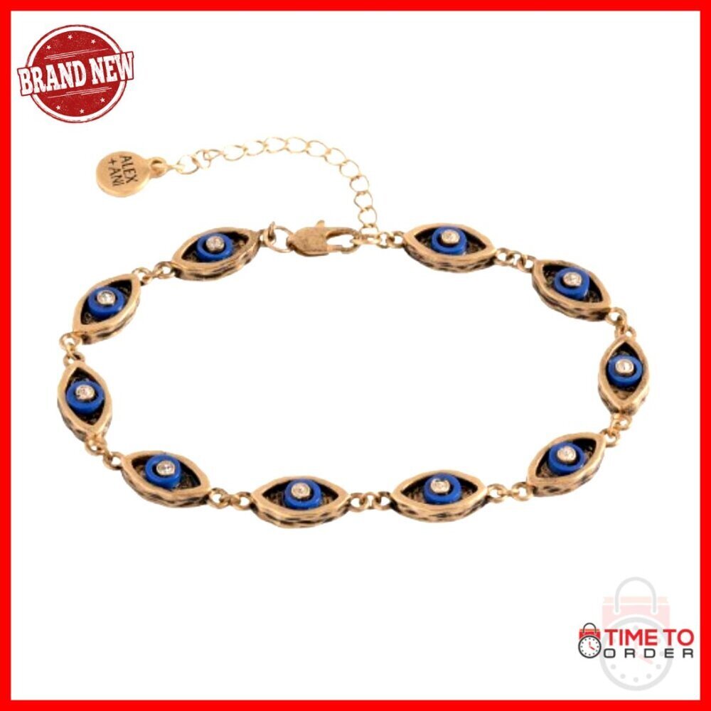 Evil Eye Bangle Bracelet Brass Nickel-Free Eco Friendly